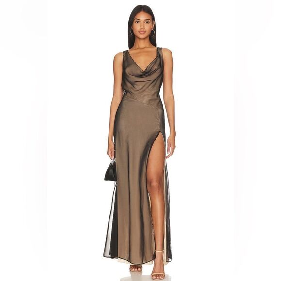 NBD x Revolve Galla gown in  Black and Nude - Picture 3 of 9